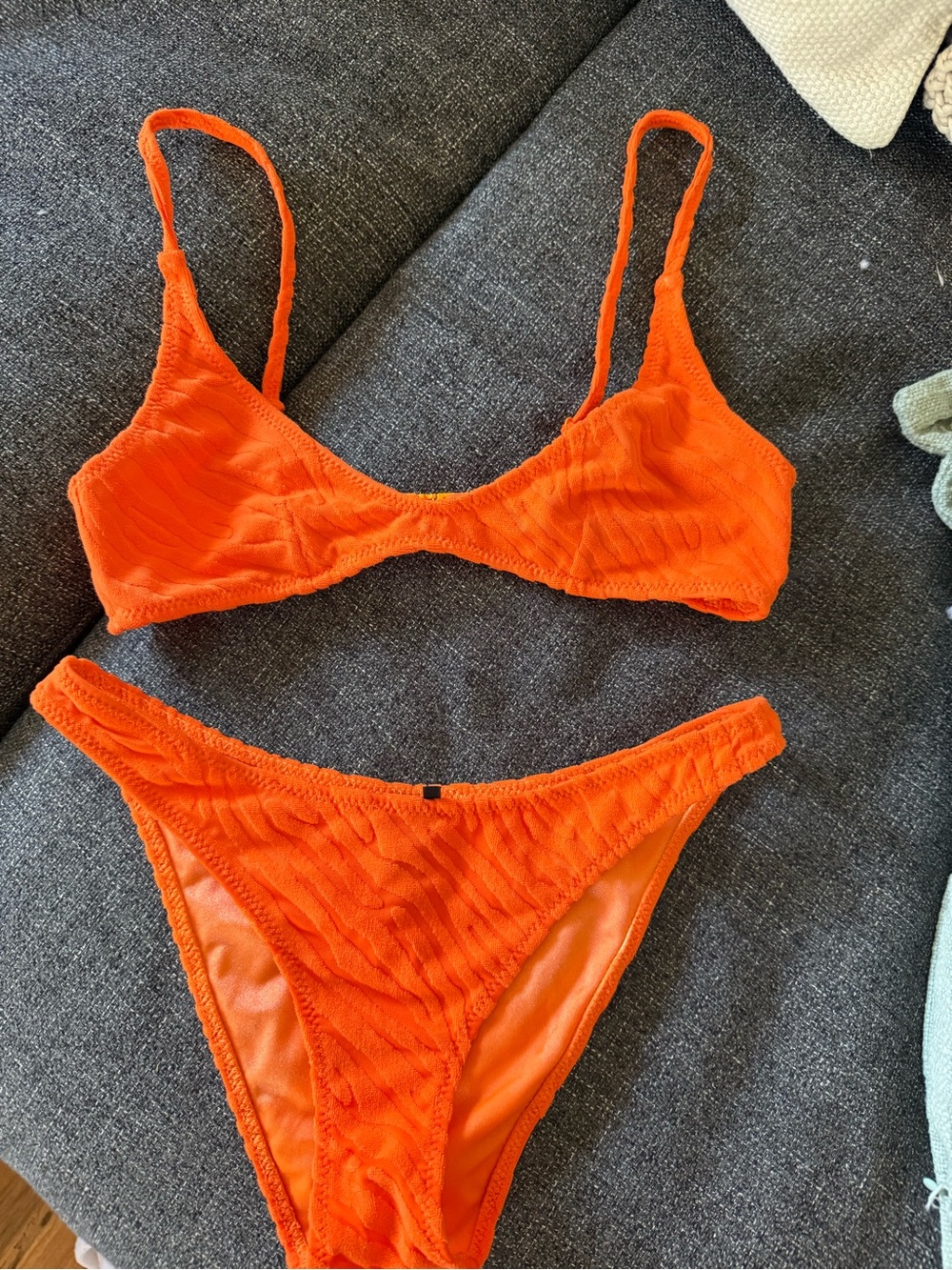 triangl swimwear Bright Orange Textured Bikini